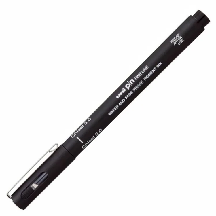 UNİ PİN CS3-200 CHISEL 3.0 FINE LINE KESİK UÇLU ÇİZİM KALEMİ SİYAH