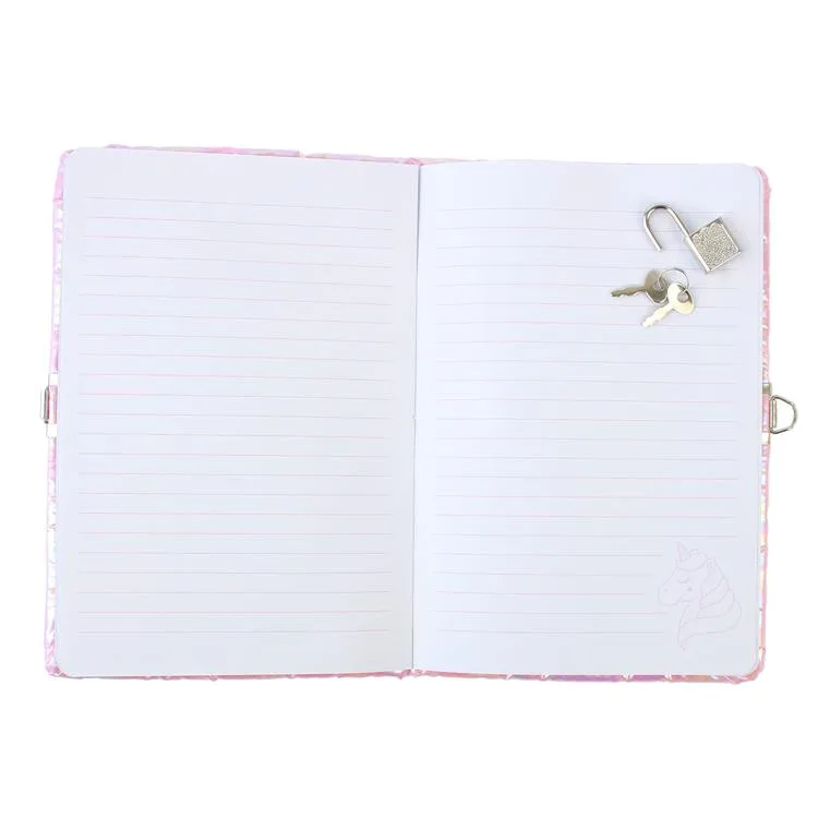 CEM DOLPHIN NB-4195 HOLOGRAM UNİCORN ÖN FERMUAR BÖLMELİ 14X21cm ÇİZGİLİ KİLİTLİ HATIRA DEFTERİ