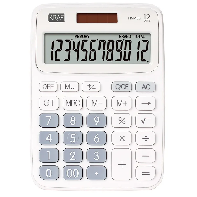 KRAF 12 HANE MASAÜSTÜ HESAP MAKİNESİ HM-185 WT BEYAZ