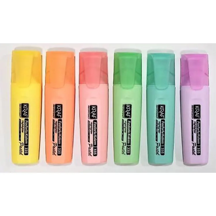 KRAF 335 PASTEL RENKLER 6'lı FOSFORLU KALEM
