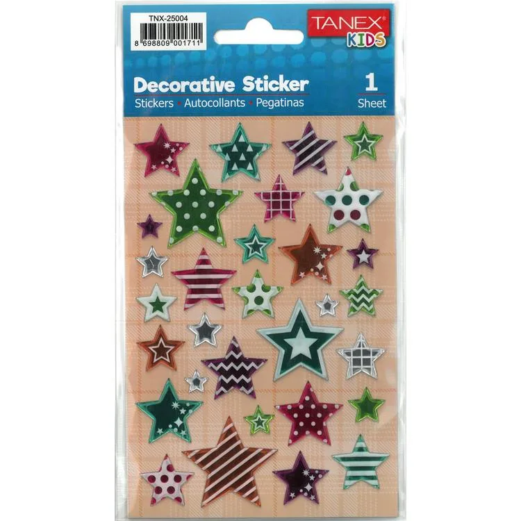 TANEX KIDS TNX-25004 DEKORATİF ETİKETLER - YILDIZ SERİSİ STICKER