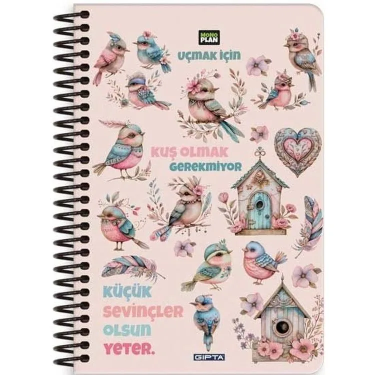 GIPTA 7329 MONO PLANLAYICI SPİRALLİ SERT KAPAK 17X24 96 YP. PLANNER DEFTER