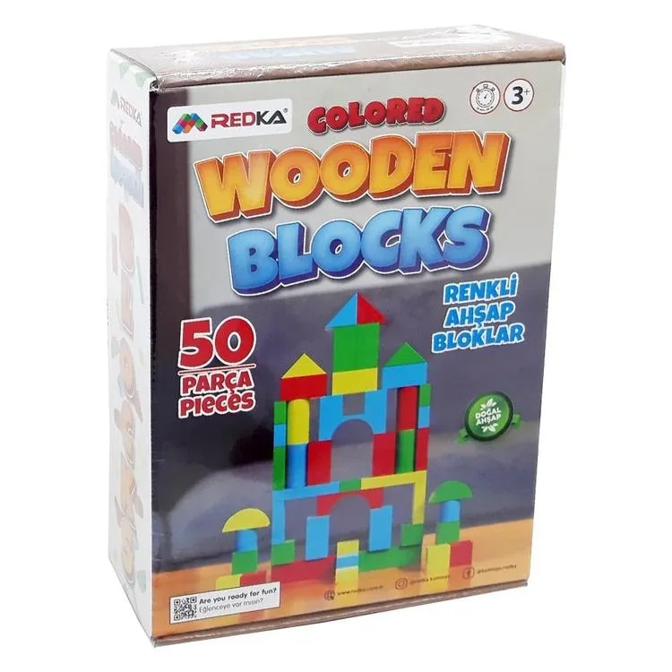 REDKA RD5671 RENKLİ AHŞAP BLOKLAR 50 PARÇA