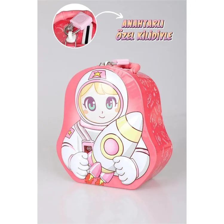 HUN BEST S-256 (13-18) ASTRONOT SAPLI KİLİTLİ METAL KUMBARA 3+ - TEKLİ