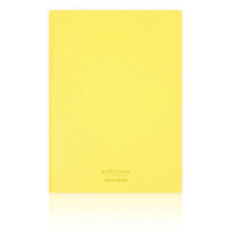 VICTORIA'S JOURNALS 1011 SOFTTONS ESNEK KAPAK 14.8x21cm A5 80gr. 128 YP.KREM ÇİZGİLİ DEFTER PASTEL SARI