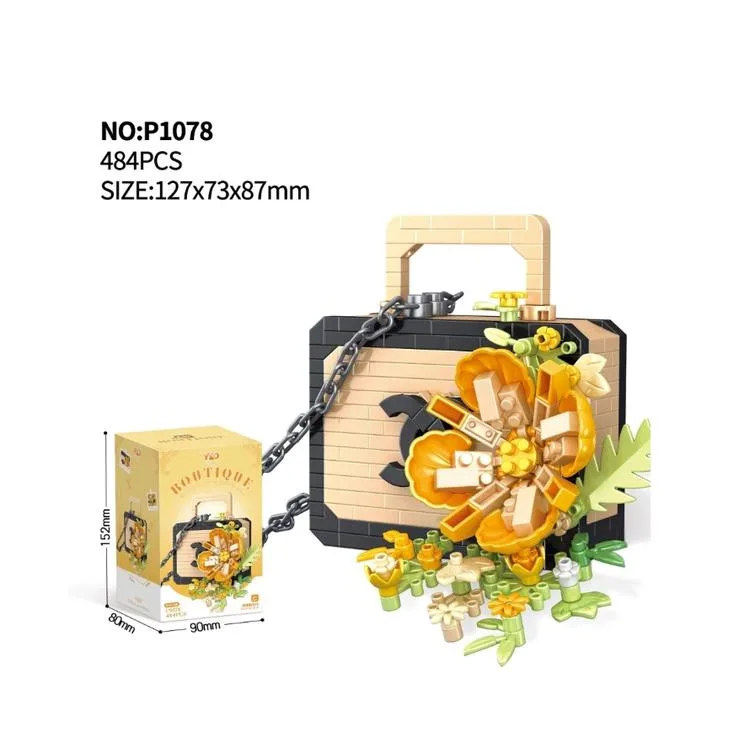 VAGONLIFE PANLOS YKO P1078 ÇANTA ÇİÇEK BUKETİ 484 PARÇA BLOCK OYUNCAK 6+