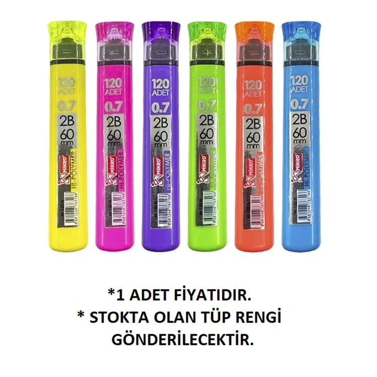 MİKRO MIN M-120N HI-POLYMER 60MM NEON 120'Lİ TÜP 0.7 UÇ - TEKLİ