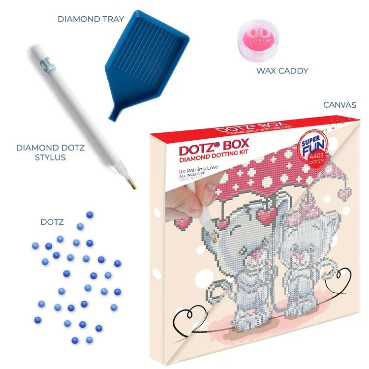 DIAMOND DOTZ DBX.005 DOTZ BOX IT'S RAINING LOVE 28x28 cm BONCUK TABLO KİTİ