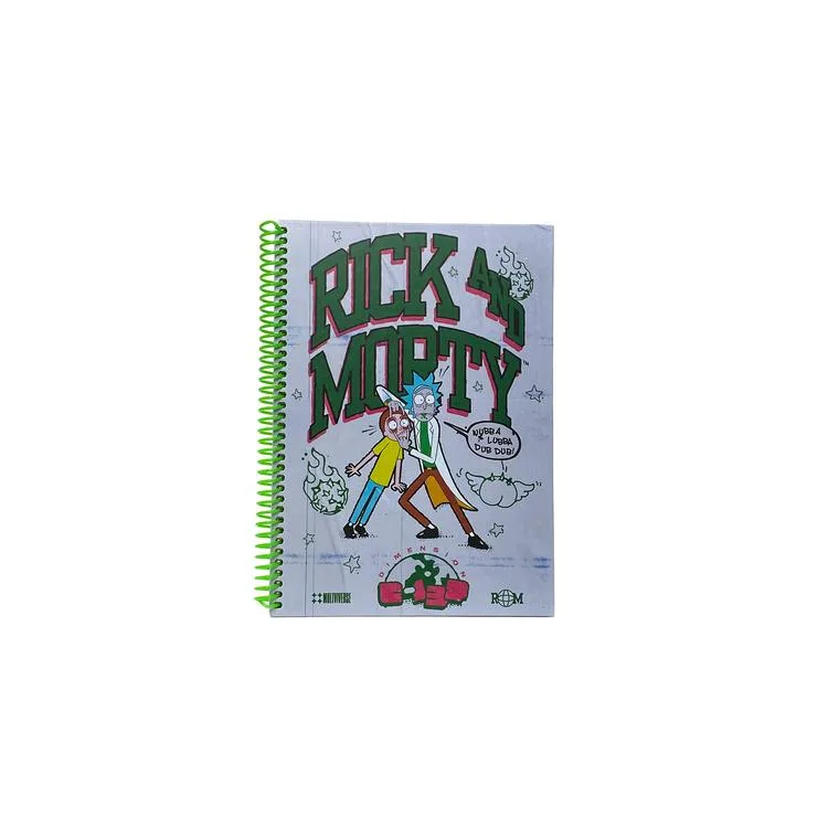 SPACE LICENSE YPK-382379 RICK AND MORTY 17 X 24 WUBBA LUBBA SPİRALLİ SERT KAPAK 96 YP KARELİ DEFTER