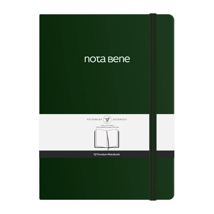 VICTORIA'S JOURNALS NOTE BENE 9251 PREMIUM NOTEBOOK SERT KAPAK A5 100gr.192 SYF. ÇİZGİLİ DEFTER YEŞİL