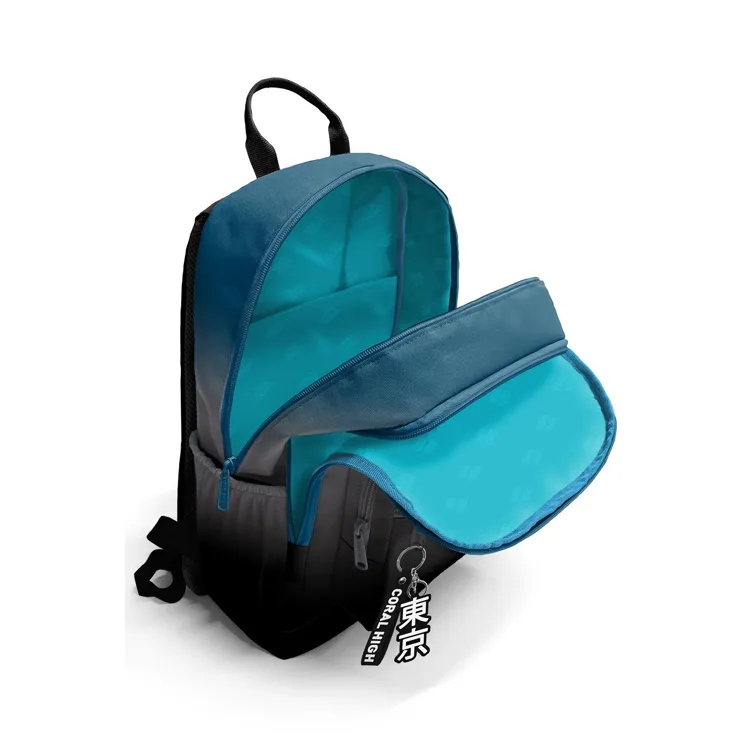 CORAL HIGH 23642 KIDS NEFTİ GRİ RENK GEÇİŞLİ DÖRT BÖLMELİ SIRT ÇANTASI