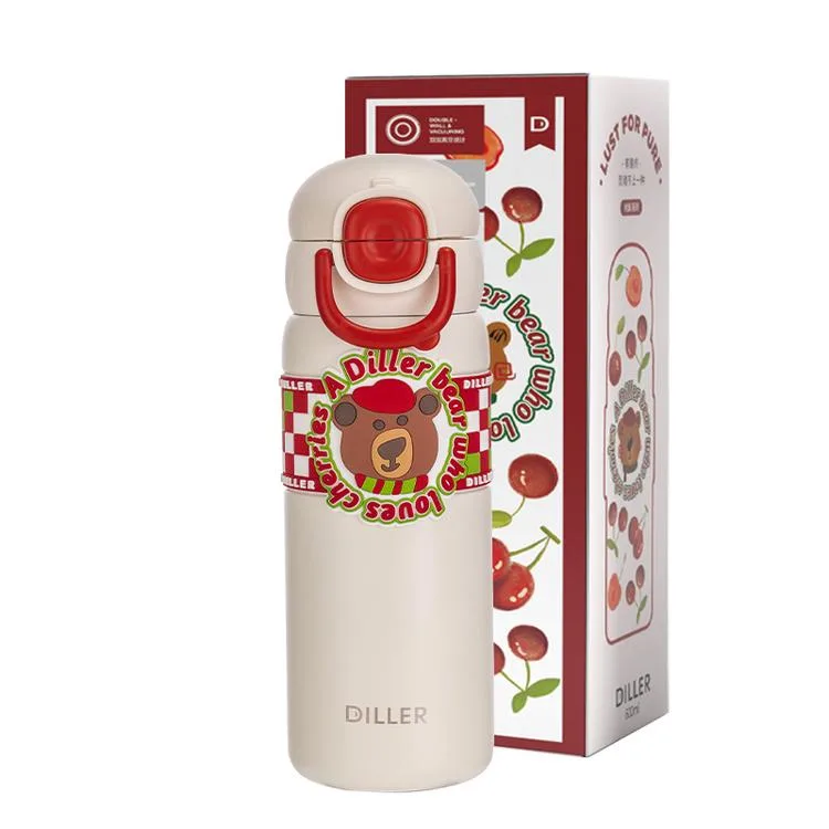 VAGONLİFE DILLER ÇELİK PİPETLİ / PİPETSİZ KULLANIM SİLİKON TUTMAÇLI EL ASKILI MATARA/TERMOS D9238 600ML