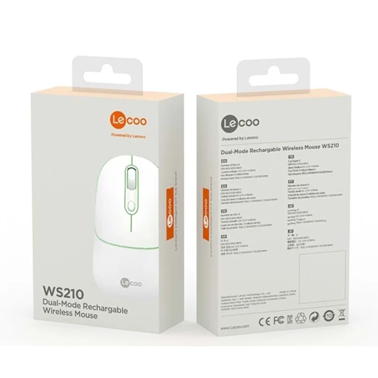 LENOVO LECOO WS210 1600 DPI 6 TUŞLU BLUETOOTH KABLOSUZ OPTİK MOUSE BEYAZ