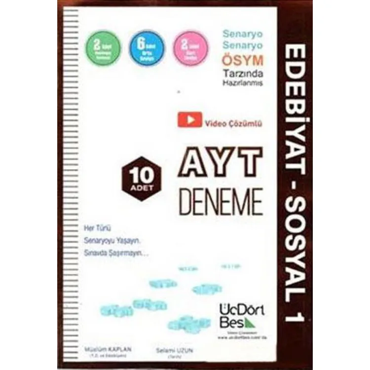 ÜÇDÖRTBEŞ AYT EDEBİYAT - SOSYAL 1 10'lu DENEME