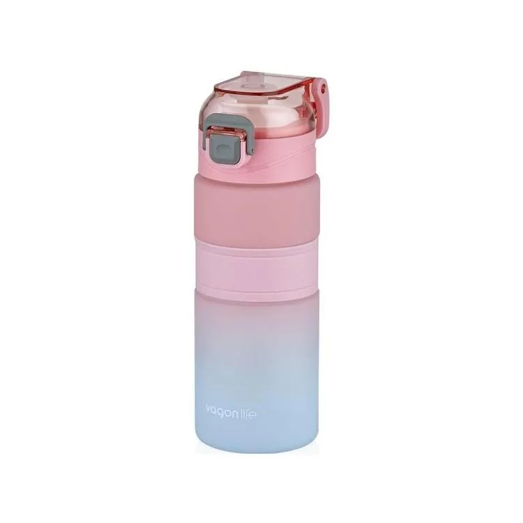 VAGONLIFE VGN2226 MOTİVASYON SOFT TOUCH RENK GEÇİŞLİ POLICARBON MATARA 600ML - PINK