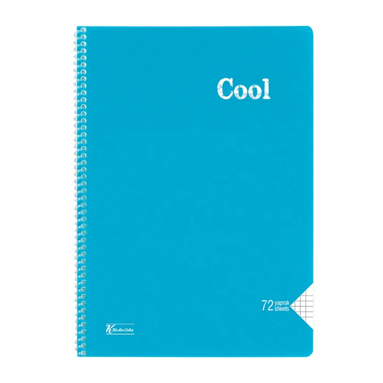 KESKİN COOL PP KAPAK SPİRALLİ DEFTER A4 72 YP. KARELİ