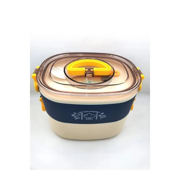 VAGONLİFE BL50251-2 ÇELİK YEMEK KABI 2 KATLI 3 BÖLMELİ LUNCH BOX MAVİ