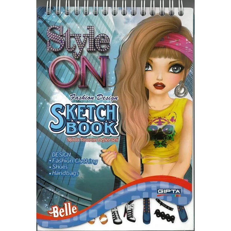 GIPTA STYLE ON K9006 STICKERLI MODA TASARIM DEFTERİ 14X20 SKETCH BOOK