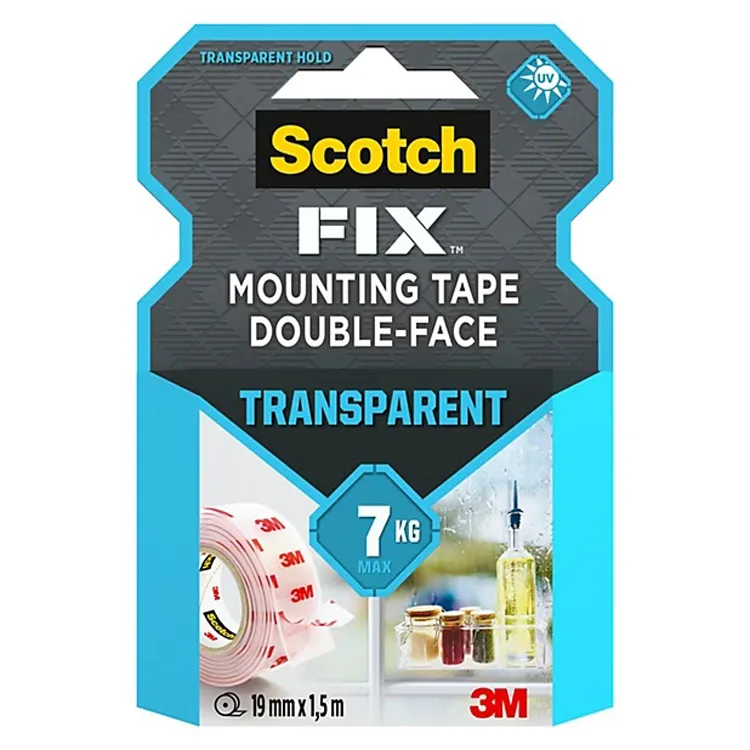 SCOTCH 4004 ÇİFT TARAFLI MONTAJ BANDI ŞEFFAF 19MMX1.5M 4910C-1915P
