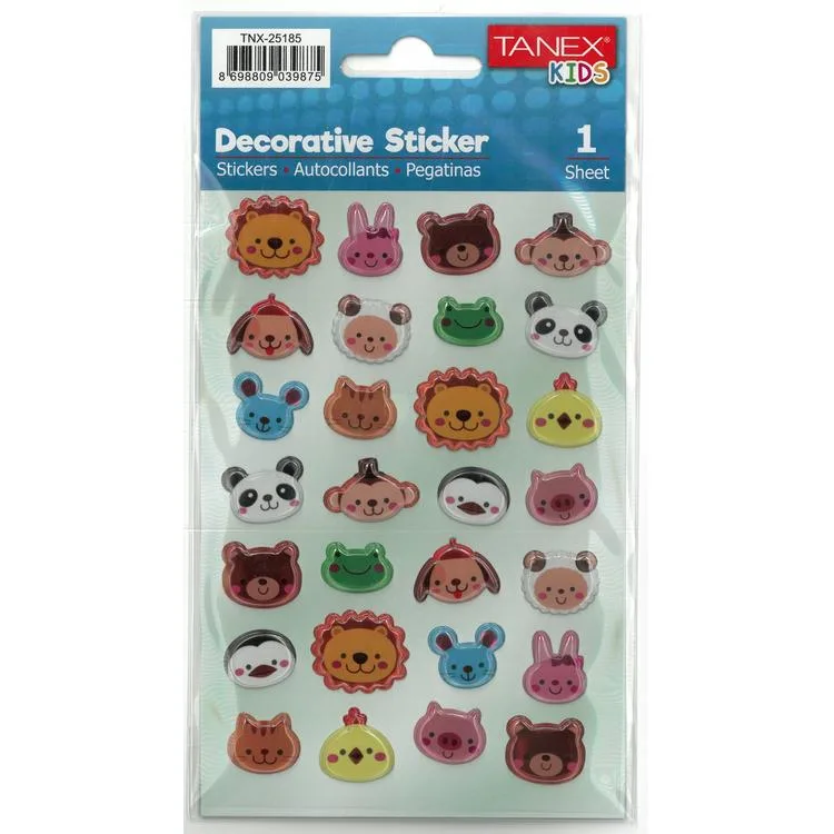 TANEX KIDS TNX-25185 DEKORATİF ETİKETLER - ORMAN CANLILARI 4 SERİSİ STICKER