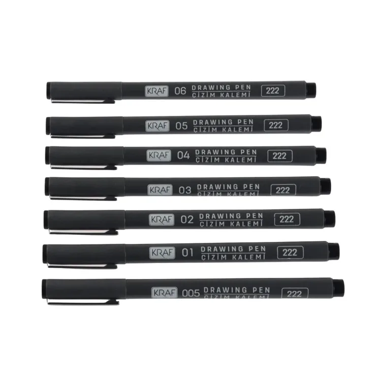 KRAF 222 DRAWING PEN ÇİZİM KALEMİ SETİ 7'Lİ