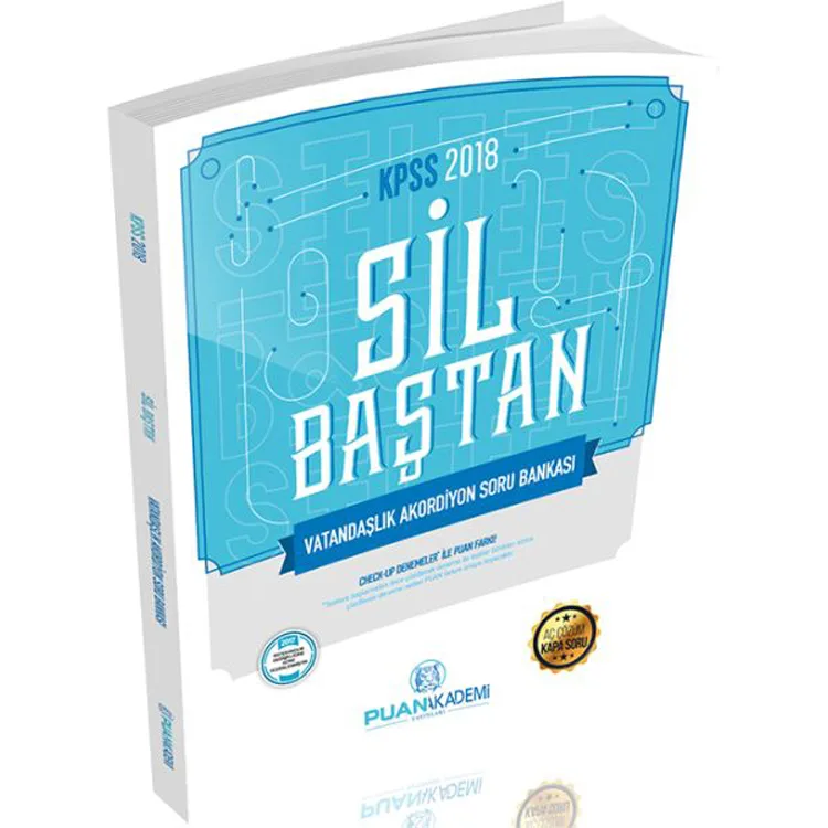 PUAN AKADEMİ 2018 KPSS SİL BAŞTAN VATANDAŞLIK AKORDİYON SORU BANKASI