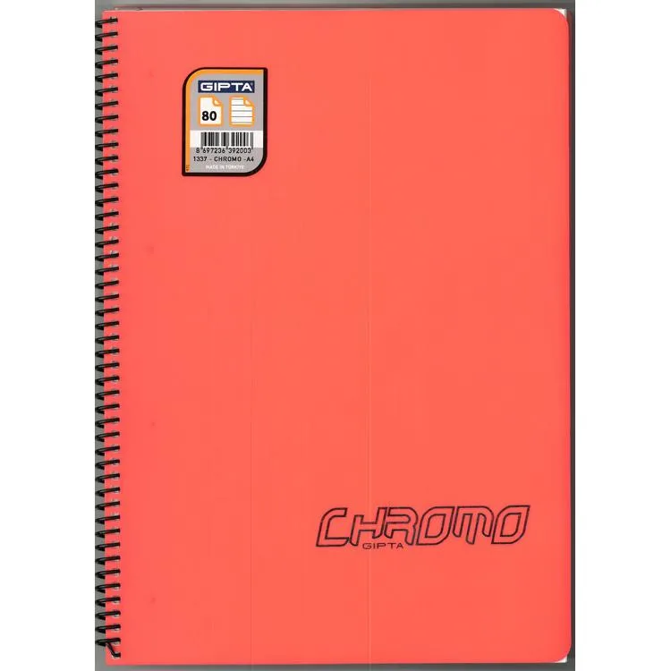GIPTA CHROM-O SPİRALLİ PP. KAPAK A4 80YP.ÇİZGİLİ DEFTER -1337