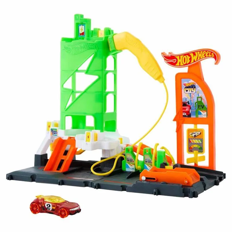 MATTEL HTN79 HHOT WHEELS ELEKTRİKLİ ARAÇ SARJ İSTASYONU OYUN SETİ 4+