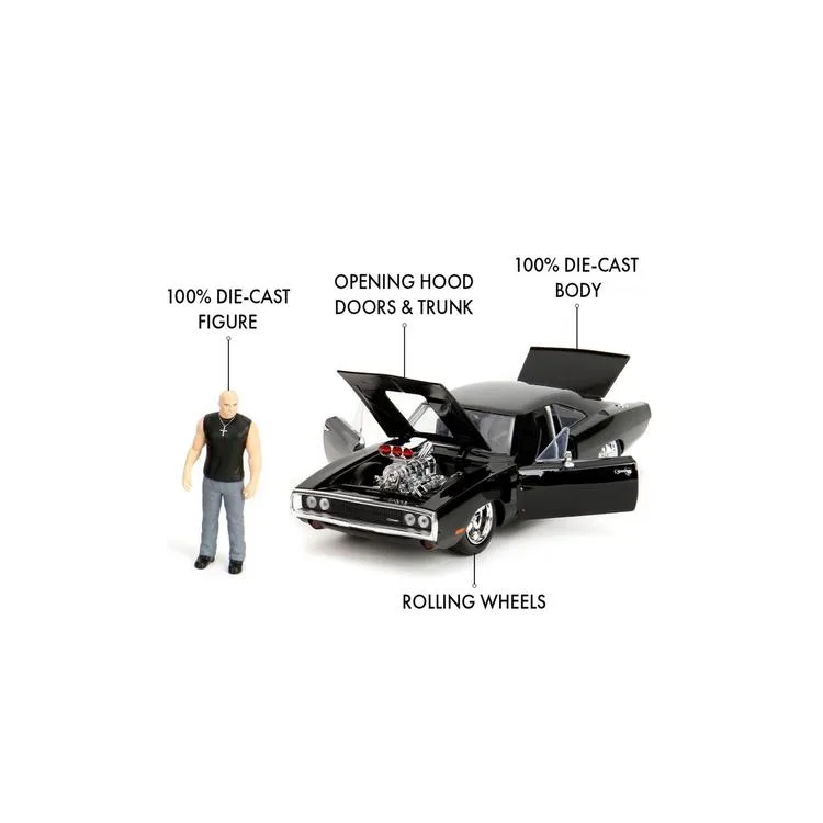 SİMBA JADA 3205006 FAST&FURIOUS 1:24 DOM & DODGE CHARGER R/T METAL ARABA VE FİGÜR 8+