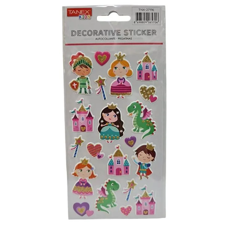 TANEX KIDS TNX-27116 DEKOTARİF ETİKETLER - KABARTMALI MUTLU MİNİ KRALLIK - 1 ADET