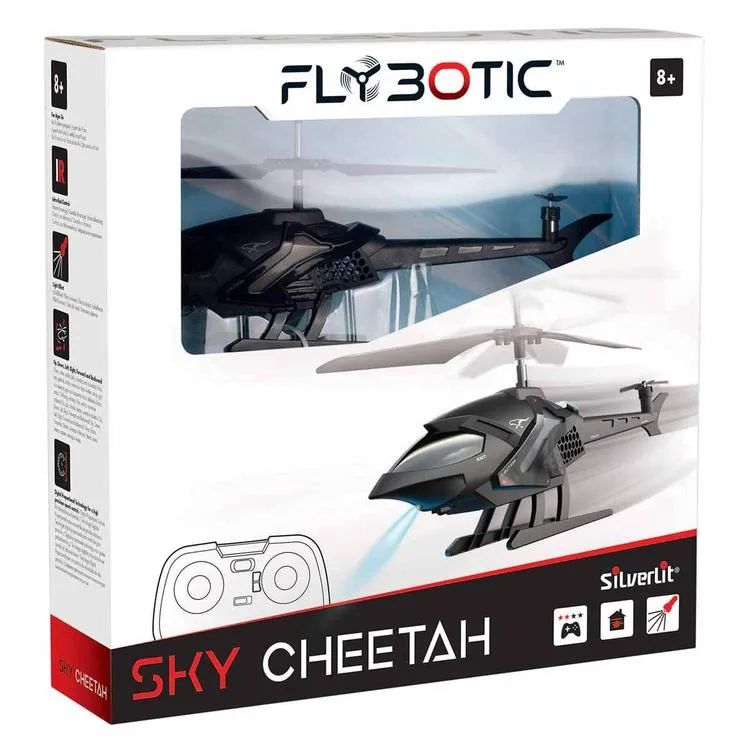 NECO 84718 SKY CHEETAH SILVERLİT FLYBOTIC KUMANDALI ÇİFT PERVANE IŞIKLI HELİKOPTER 8+