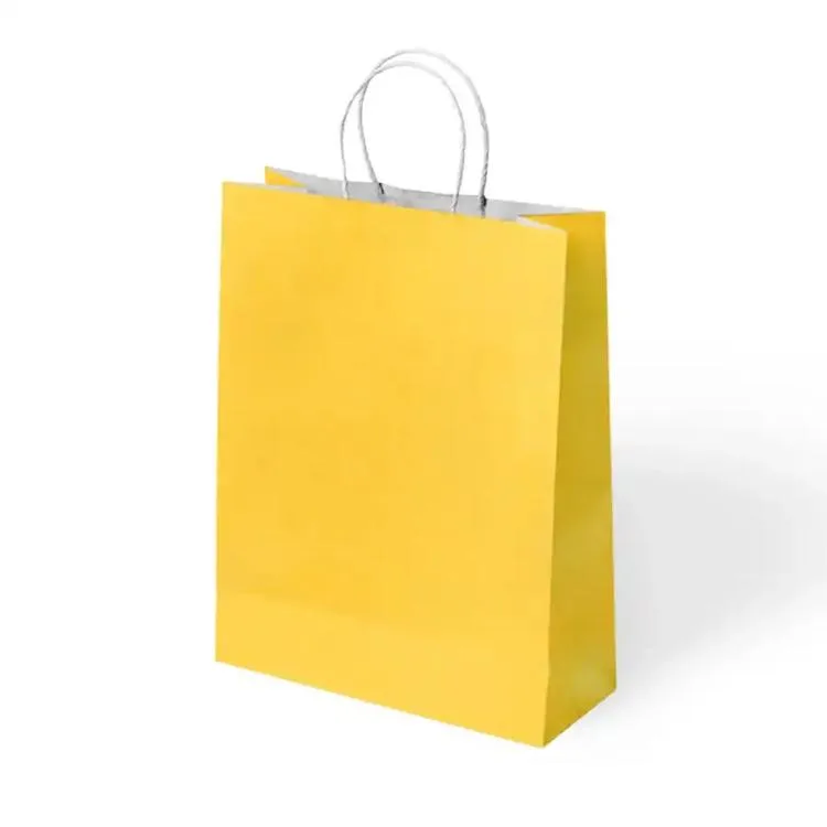 KİKA 1000501 BÜKÜM SAPLI 18x8x24cm HEDİYELİK KAĞIT ÇANTA SARI - TEKLİ