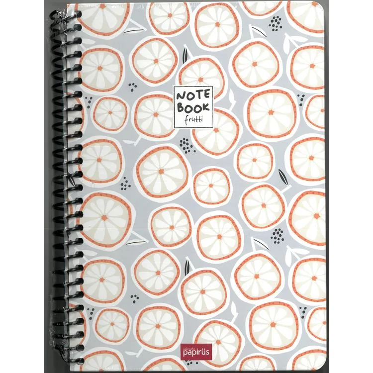 PAPİRÜS FRUTTİ SERT KAPAK SPİRALLİ 16X23 120YP. KARELİ DEFTER