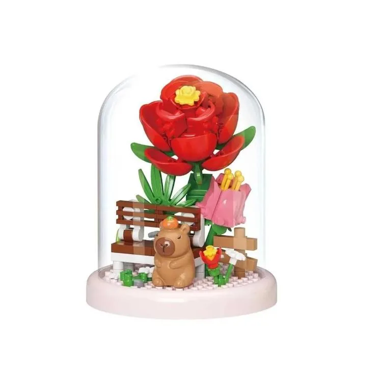 VAGONLIFE PANLOS P2591 CAPYBARA FLOWER SET 134 PARÇA BLOCK OYUNCAK 6+