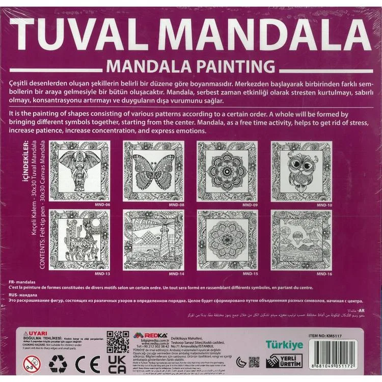KUMTOYS KM5117 TUVAL MANDALA 30x30 - TEKLİ