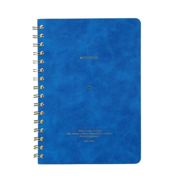 VICTORIA'S JOURNALS 1615 VEGAN DERİ ESNEK KAPAK SPİRALLİ A5 100gr.128 SYF. ÇİZGİLİ DEFTER MAVİ
