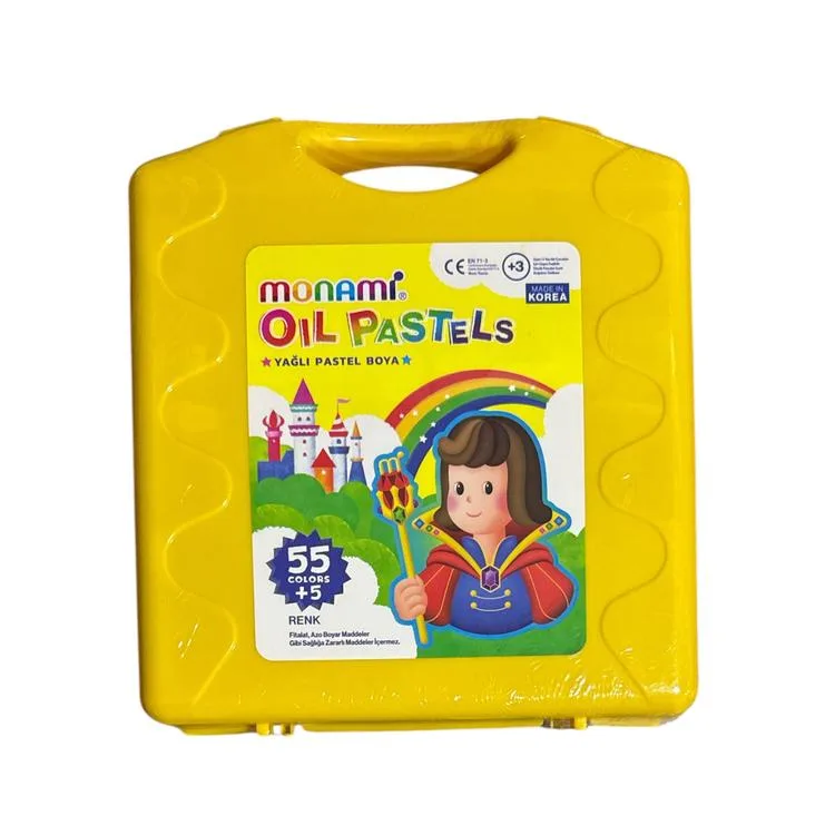 MONAMİ OIL YAĞLI PASTEL BOYA PLASTİK ÇANTALI 55+5 RENK - 2140441055