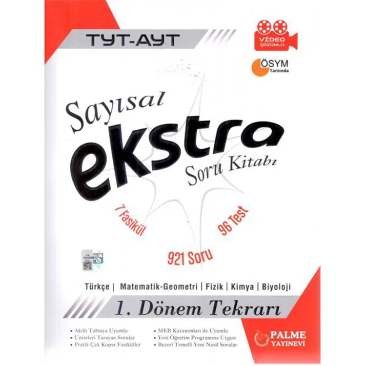 PALME TYT AYT SAYISAL EKSTRA SORU KİTABI 1.DÖNEM TEKRARI