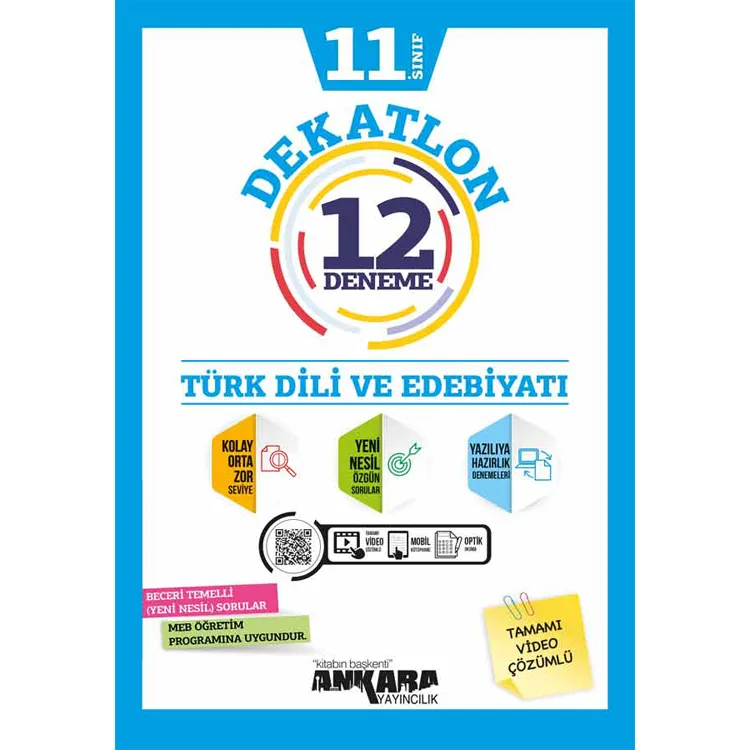 ANKARA 11.SINIF DEKATLON TÜRK DİLİ VE EDEBİYAT 12 DENEME