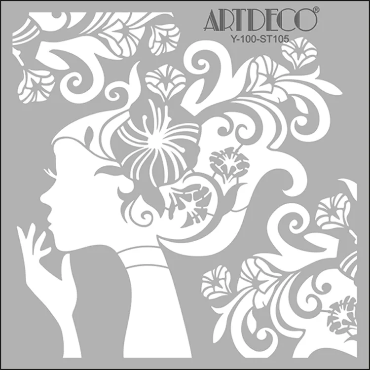 ARTDECO STENCİL 30X30CM ÇİÇEK KIZ 105