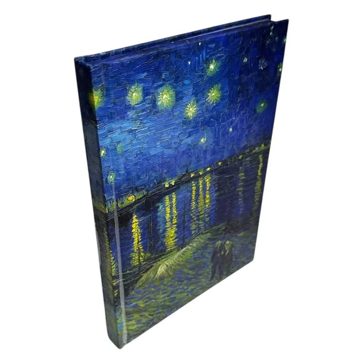 PRESTİJ 14X20 VAN GOGH / RHONE ÜZERİNDE YILDIZLI GECE 112 YP LASTİKLİ SERT KAPAK ÇİZGİLİ DEFTER