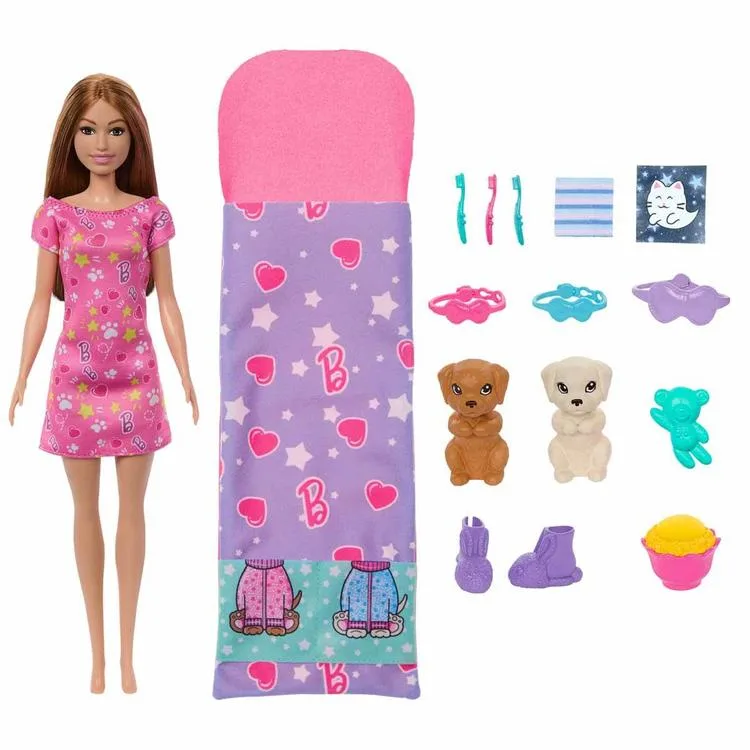 BARBIE HXN01 BARBIE KÖPEKCİKLERİ PİJAMA PARTİSİ OYUN SETİ 3+