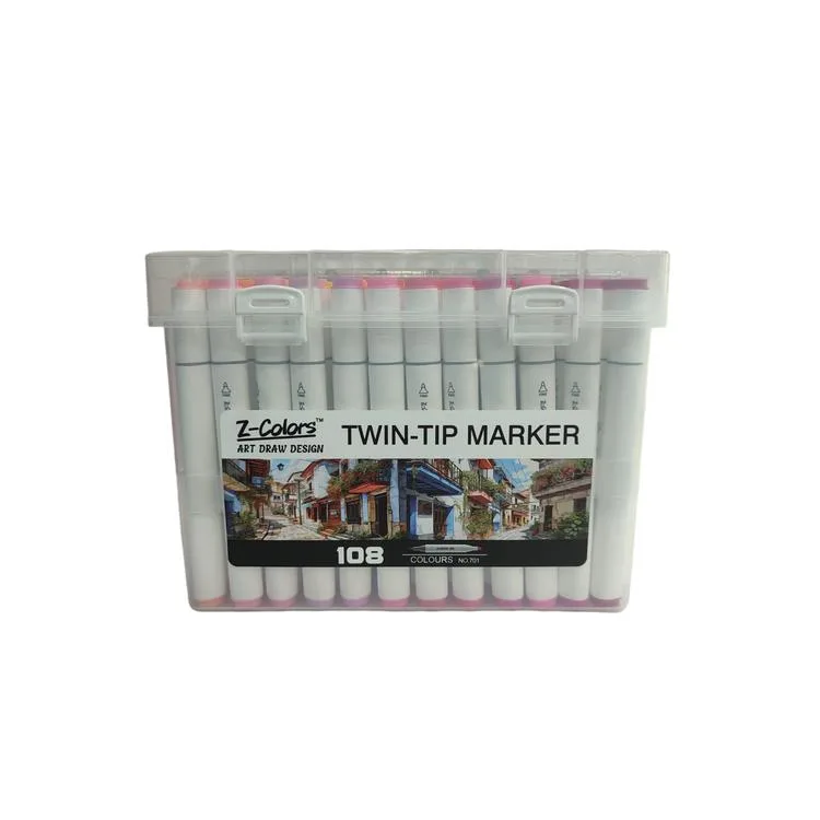 TMN 593081 Z-COLORS ART DRAW DESING ÇİFT UÇLU MARKER SAPLI PVC KUTU 108 RENK