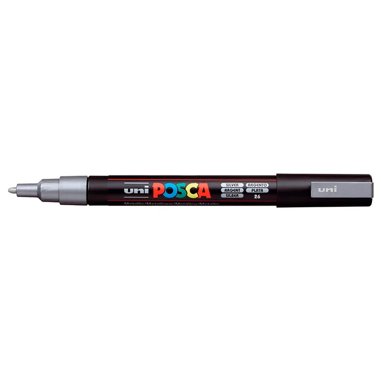 UNİ POSCA SU BAZLI POSTER MARKER 0.9-1.3 GÜMÜŞ PC-3M