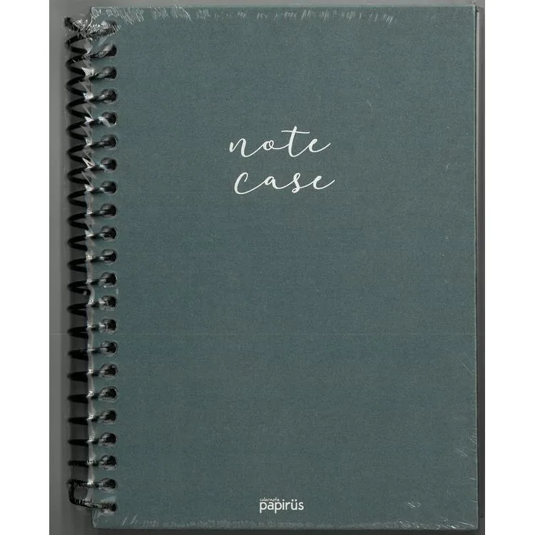 PAPİRÜS NOTE CASE SİMLİ SERT KAPAK SPİRALLİ 14X19 120YP. ÇİZGİSİZ (DÜZ) DEFTER