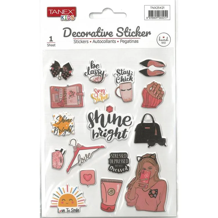TANEX KIDS TNX-25421 DEKORATİF ETİKETLER - PUFFY MAKYAJ SERİSİ STICKER