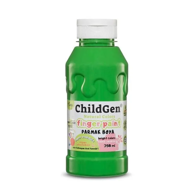 CHILDGEN NATUREL COLORS - PARMAK BOYASI CANLI RENKLER 350ml YEŞİL