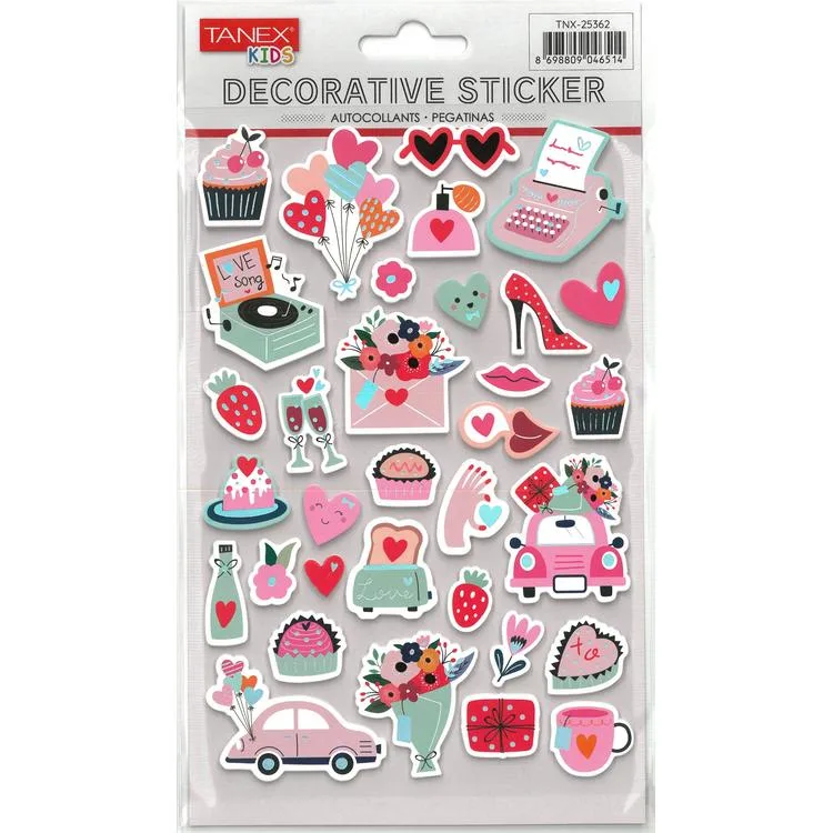 TANEX KIDS TNX-25362 DEKORATİF ETİKETLER - PUFFY PARTİ SERİSİ STICKER - TEKLİ