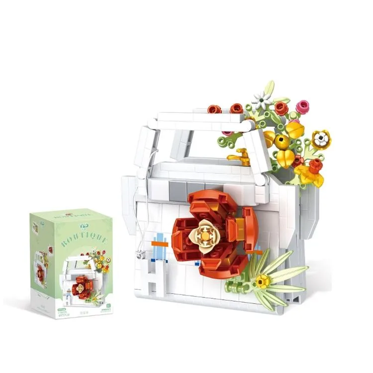 VAGONLIFE PANLOS YKO P1079 ÇANTA ÇİÇEK BUKETİ 497 PARÇA BLOCK OYUNCAK 6+