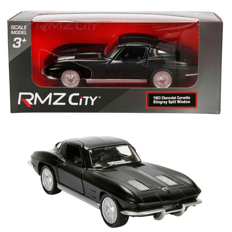 SUNMAN 554058M RMZ CITY 1:32 DARK SERİSİ 1963 CHEVROLET CORVETTE DIE CAST MODEL METAL ARABA KUTULU 5+ -TEKLİ